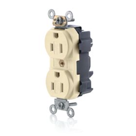 Leviton MT562-SI Lev-Lok Commercial Grade Tamper Resistant Duplex Receptacle, 15 Amp, 125 Volt