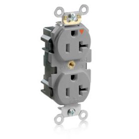 Leviton MT563-IGG Lev-Lok Industrial Grade Tamper Resistant Duplex Receptacle, 20 Amp, 125 Volt
