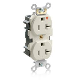 Leviton MT563-IGT Lev-Lok Industrial Grade Tamper Resistant Duplex Receptacle, 20 Amp, 125 Volt