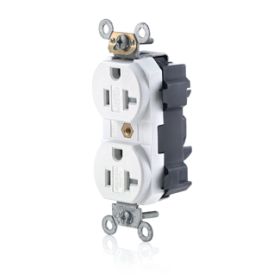 Leviton MT563-SW Lev-Lok Commercial Grade Tamper Resistant Duplex Receptacle, 20 Amp, 125 Volt