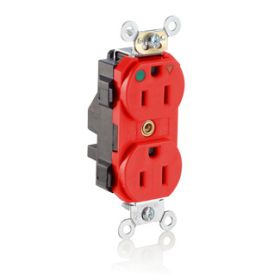Leviton MT820-IGR Lev-Lok Hospital Grade Tamper Resistant Duplex Receptacle, 15 Amp, 125 Volt