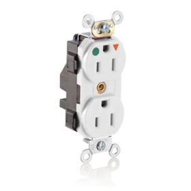 Leviton MT820-IGW Lev-Lok Hospital Grade Tamper Resistant Duplex Receptacle, 15 Amp, 125 Volt