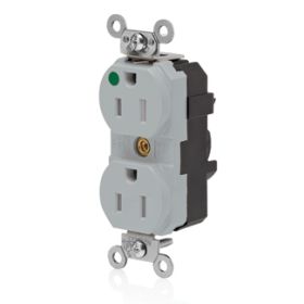 Leviton MT820-ILG Lev-Lok Hospital Grade Tamper-Resistant Duplex Receptacle, 15 Amp, 125 Volt