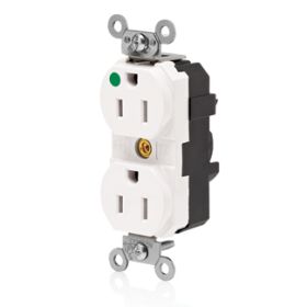 Leviton MT820-ILW Lev-Lok Hospital Grade Tamper-Resistant Duplex Receptacle, 15 Amp, 125 Volt
