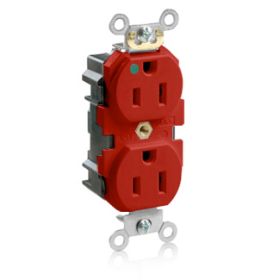 Leviton MT820-R Lev-Lok Hospital Grade Tamper-Resistant Duplex Receptacle, 15 Amp, 125 Volt