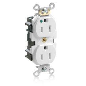Leviton MT820-W Lev-Lok Hospital Grade Tamper-Resistant Duplex Receptacle, 15 Amp, 125 Volt