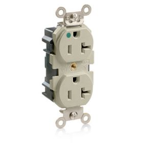Leviton MT830-I Lev-Lok Hospital Grade Tamper-Resistant Duplex Receptacle, 20 Amp, 125 Volt