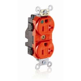 Leviton MT830-IG Lev-Lok Hospital Grade Tamper Resistant Duplex Receptacle, 20 Amp, 125 Volt