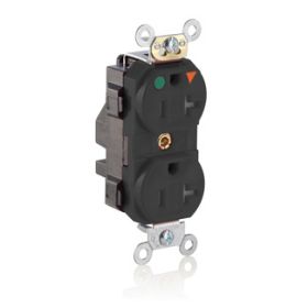 Leviton MT830-IGE Lev-Lok Hospital Grade Tamper Resistant Duplex Receptacle, 20 Amp, 125 Volt