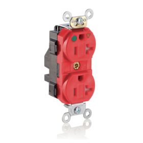 Leviton MT830-IGR Lev-Lok Hospital Grade Tamper Resistant Duplex Receptacle, 20 Amp, 125 Volt