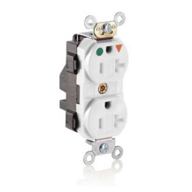 Leviton MT830-IGW Lev-Lok Hospital Grade Tamper Resistant Duplex Receptacle, 20 Amp, 125 Volt