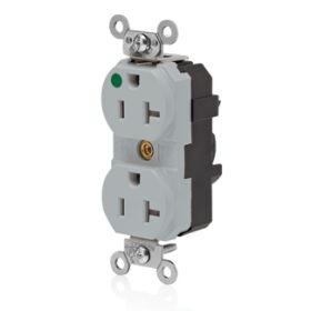Leviton MT830-ILG Lev-Lok Hospital Grade Tamper-Resistant Duplex Receptacle, 20 Amp, 125 Volt