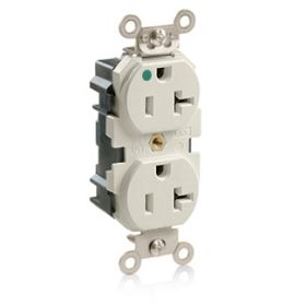 Leviton MT830-T Lev-Lok Hospital Grade Tamper-Resistant Duplex Receptacle, 20 Amp, 125 Volt