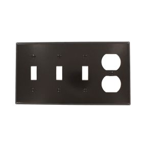 Leviton P38 Combination Wallplate, Standard Size, Gang 4, Brown