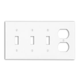 Leviton P38-W Combination Wallplate, Standard Size, Gang 4, White