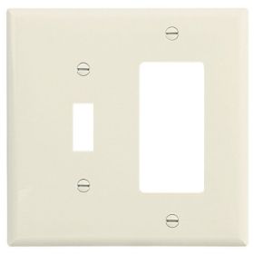 Leviton PJ126-T Combination Wallplate, Midway Size, Gang 2, Light Almond