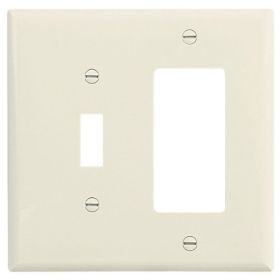 Leviton PJ126-T Combination Wallplate, Midway Size, Gang 2, Light Almond