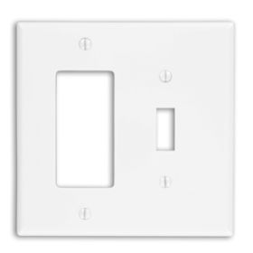 Leviton PJ126-W Combination Wallplate, Midway Size, Gang 2, White