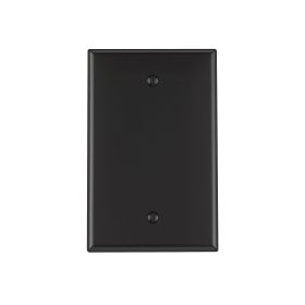 Leviton PJ13-E Blank Wallplate, Midway Size, Gang 1, Black