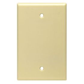 Leviton PJ13-T Blank Wallplate, Midway Size, Gang 1, Light Almond