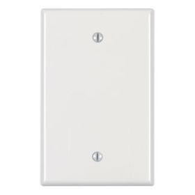 Leviton PJ13-W Blank Wallplate, Midway Size, Gang 1, White