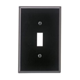 Leviton PJ1-E Switch Wallplate, Midway Size, Gang 1, Black