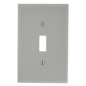 Leviton PJ1-GY Switch Wallplate, Midway Size, Gang 1, Gray