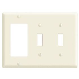 Leviton PJ226-T Combination Wallplate, Midway Size, Gang 3, Light Almond