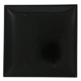 Leviton PJ23-E Blank Wallplate, Midway Size, Gang 2, Black