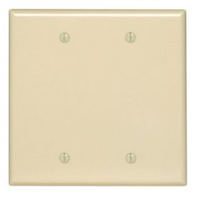 Leviton PJ23-T Blank Wallplate, Midway Size, Gang 2, Light Almond