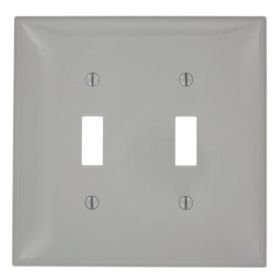 Leviton PJ2-GY Switch Wallplate, Midway Size, Gang 2, Gray