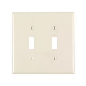 Leviton PJ2-T Switch Wallplate, Midway Size, Gang 2, Light Almond