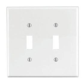 Leviton PJ2-W Switch Wallplate, Midway Size, Gang 2, White