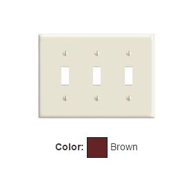 Leviton PJ3 Switch Wallplate, Midway Size, Gang 3, Brown