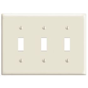 Leviton PJ3-W Switch Wallplate, Midway Size, Gang 3, White