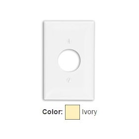 Leviton PJ7-I Receptacle Wallplate, Midway Size, Gang 1, Ivory