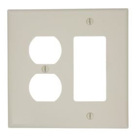 Leviton PJ826-T Combination Wallplate, Midway Size, Gang 2, Light Almond