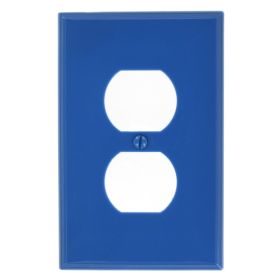 Leviton PJ8-BU Receptacle Wallplate, Midway Size, Gang 1, Blue