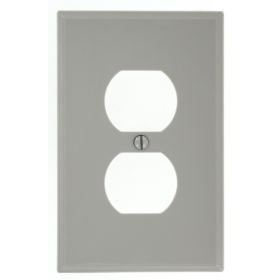 Leviton PJ8-GY Receptacle Wallplate, Midway Size, Gang 1, Gray