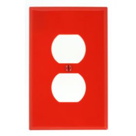 Leviton PJ8-R Receptacle Wallplate, Midway Size, Gang 1, Red