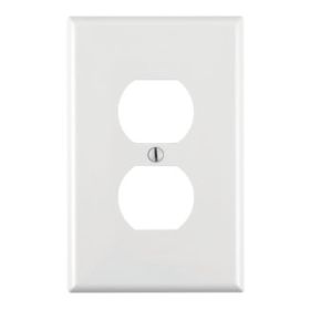 Leviton PJ8-W Receptacle Wallplate, Midway Size, Gang 1, White