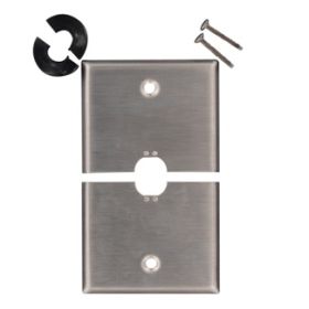 Leviton S751-N Telephone/Cable Wallplate, Sectional, Gang 1, Brushed Stainless Steel