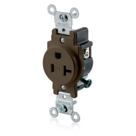 Leviton T5020 Commercial Grade Tamper-Resistant Single Receptacle, 20 Amp, 125 Volt