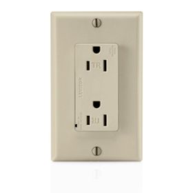 Leviton T5280-I Surge Protector Receptacle, 15 Amp, 125 Volt, 5-15R NEMA, Ivory