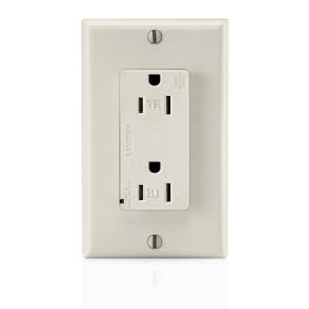 Leviton T5280-T Surge Protector Receptacle, 15 Amp, 125 Volt, 5-15R NEMA, Light Almond