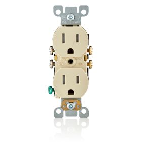 Leviton T5320-SI Tamper-Resistant Duplex Receptacle, 15 Amp, 125 Volt