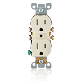 Leviton T5320-ST Tamper-Resistant Duplex Receptacle, 15 Amp, 125 Volt