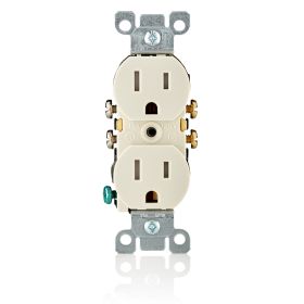 Leviton T5320-T Tamper-Resistant Duplex Receptacle, 15 Amp, 125 Volt