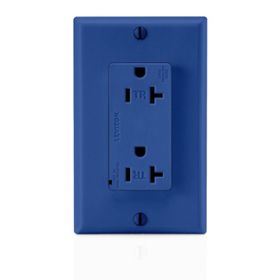 Leviton T5380-B Surge Protector Receptacle, 20 Amp, 125 Volt, 5-20R NEMA, Blue