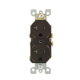 Leviton T5820 Residential Grade Tamper-Resistant Duplex Receptacle, 20 Amp, 125 Volt